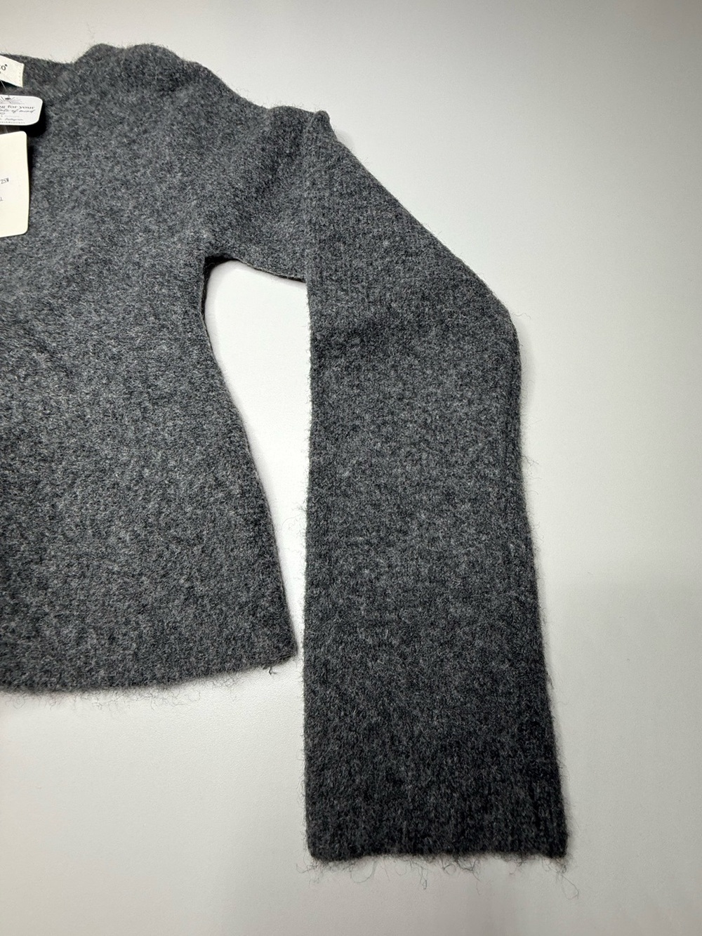 Women’s Charcoal Gray Peplum Knit Sweater Long Sleeve - Picture 5 of 9